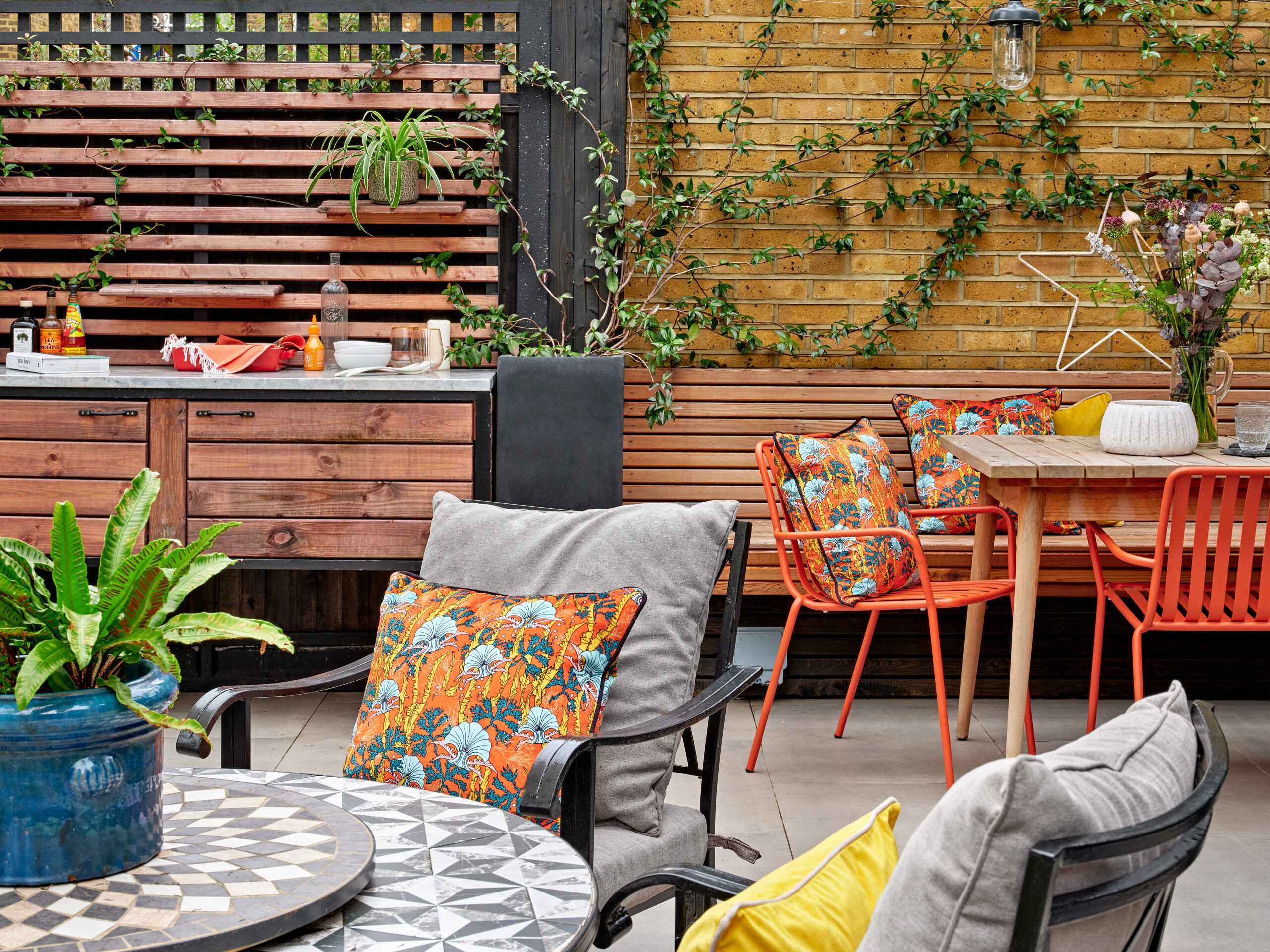 A professional project manager reviewing plans on a tablet in a modern office.