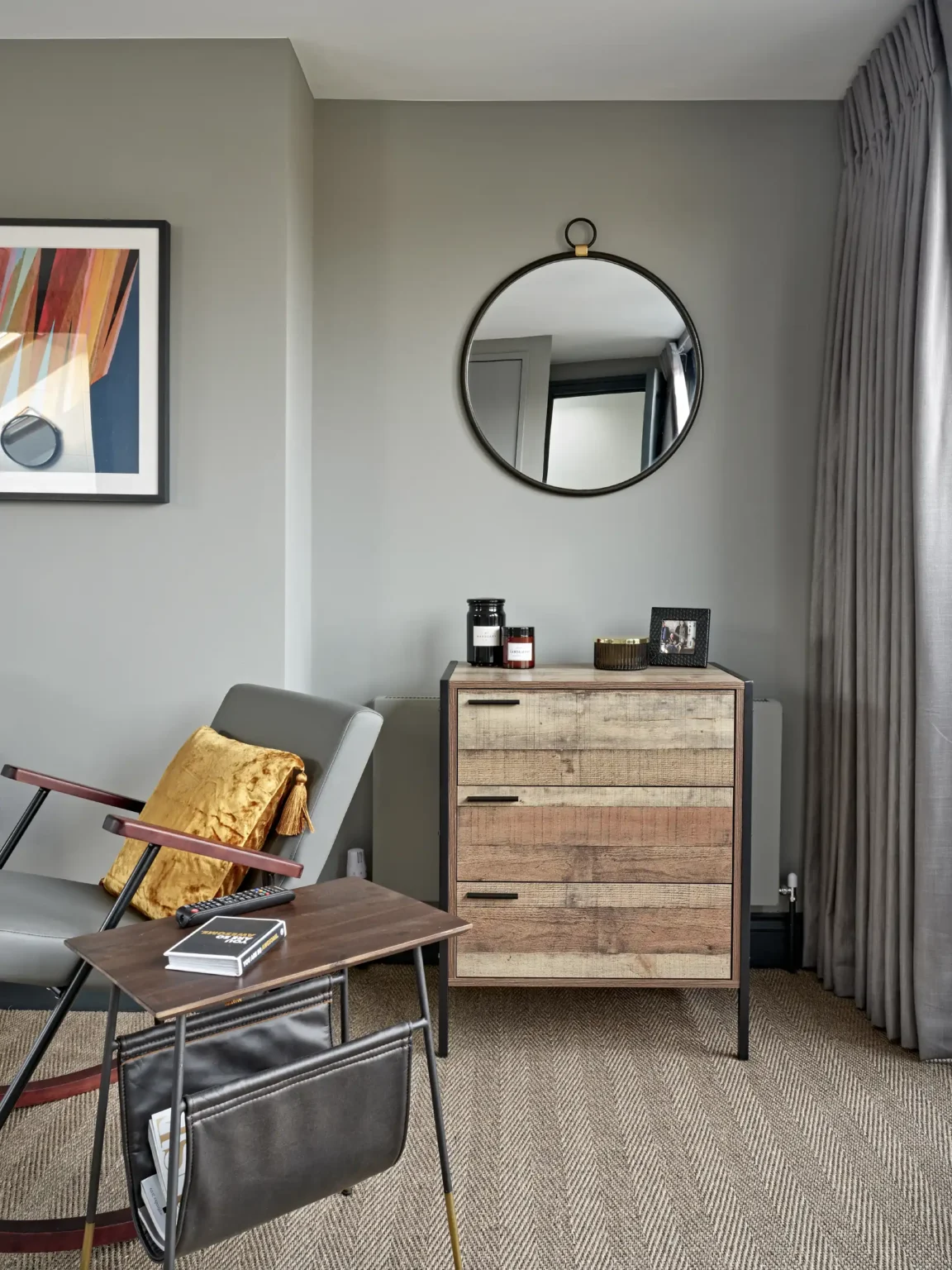 Crouch End renovation: bedroom with fitted furniture
